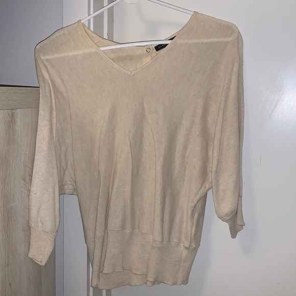 Jeanne Pierre Girls/Womens Beige Cream Cotton Top (Large) - Picture 1 of 2